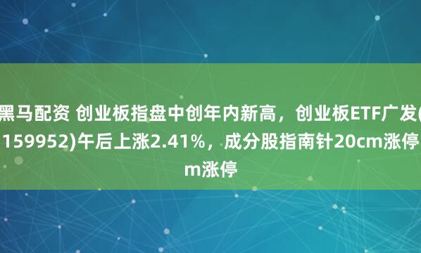 黑马配资 创业板指盘中创年内新高，创业板ETF广发(159952)午后上涨2.41%，成分股指南针20cm涨停